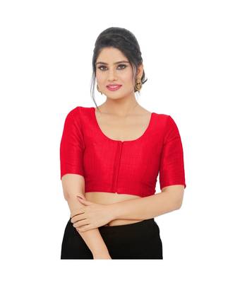 Women's Art Silk Elbow Sleeves Saree Blouse 1