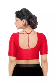 Women's Art Silk Elbow Sleeves Saree Blouse