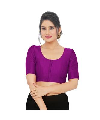 Women's Art Silk Elbow Sleeves Saree Blouse 1