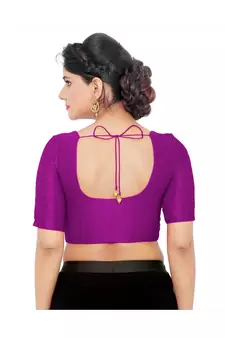 Women's Art Silk Elbow Sleeves Saree Blouse