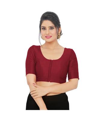 Women's Art Silk Elbow Sleeves Saree Blouse 1