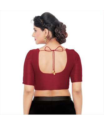 Women's Art Silk Elbow Sleeves Saree Blouse 2