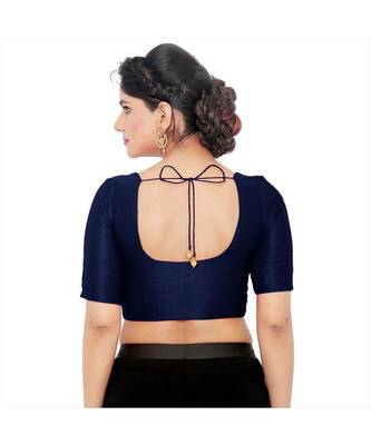 Women's Art Silk Elbow Sleeves Saree Blouse 2