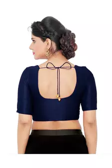 Women's Art Silk Elbow Sleeves Saree Blouse