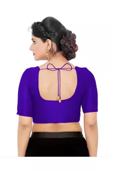 Women's Art Silk Elbow Sleeves Saree Blouse