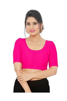 Women's Art Silk Elbow Sleeves Saree Blouse