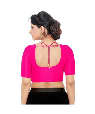 Women's Art Silk Elbow Sleeves Saree Blouse 2
