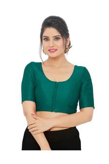 Women's Art Silk Elbow Sleeves Saree Blouse