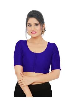Women's Art Silk Elbow Sleeves Saree Blouse