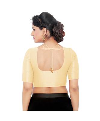 Women's Art Silk Elbow Sleeves Saree Blouse 2