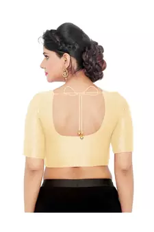 Women's Art Silk Elbow Sleeves Saree Blouse
