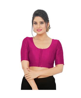 Women's Art Silk Elbow Sleeves Saree Blouse 1