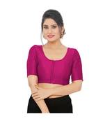 Women's Art Silk Elbow Sleeves Saree Blouse