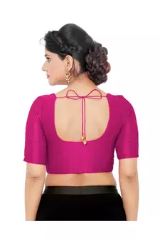 Women's Art Silk Elbow Sleeves Saree Blouse