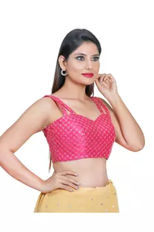 Women's Art Silk Sleeveless Saree Blouse
