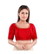 Women's Art Silk Elbow Sleeves Saree Blouse