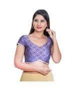 Muhenera Women's Jacquard Short sleeves Saree Blouse