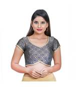 Muhenera Women's Jacquard Short sleeves Saree Blouse