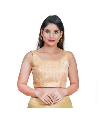 Muhenera Women's Jacquard Sleeveless Saree Blouse 1