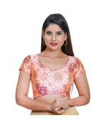 Muhenera Women's Jacquard Short sleeves Saree Blouse