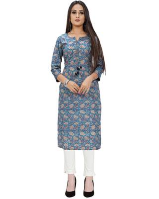 Blue printed cotton ethnic-kurtis 2