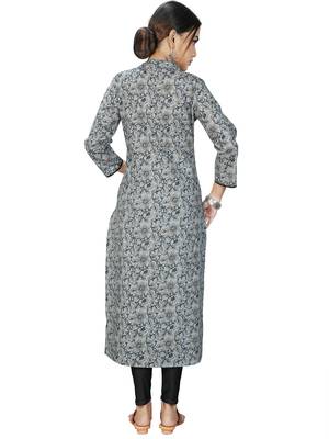 Navy-blue printed cotton ethnic-kurtis 5