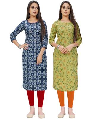 Blue printed cotton ethnic-kurtis 1