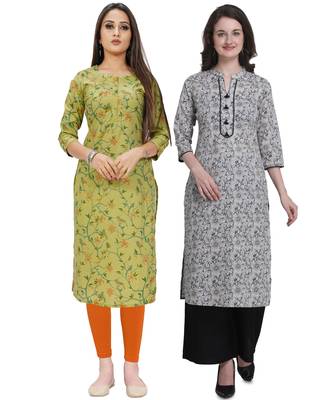 Green printed cotton ethnic-kurtis 1