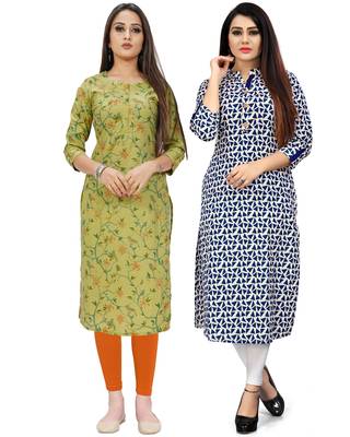 Green printed cotton ethnic-kurtis 1