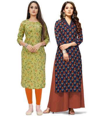 Green printed cotton ethnic-kurtis 1