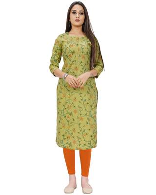Green printed cotton ethnic-kurtis 2