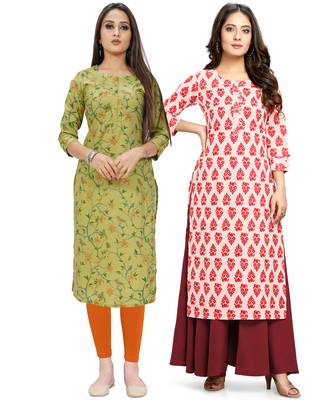 Green printed cotton ethnic-kurtis 1