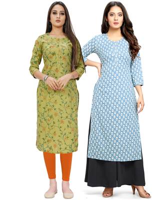 Green printed cotton ethnic-kurtis 1