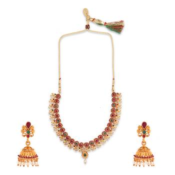 Antique Gold Plated Traditional Design Necklace set 2