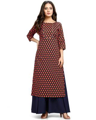 Grey printed cotton ethnic-kurtis 4