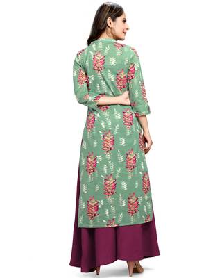 Off-white printed cotton ethnic-kurtis 5