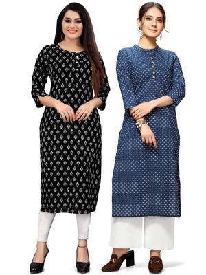 Black printed cotton ethnic-kurtis 1