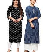 Black printed cotton ethnic-kurtis