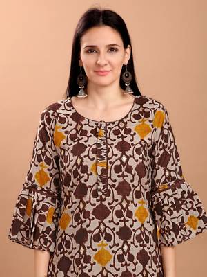 Women Maroon Chanderi Silk Printed Straight Kurta with Palazzo 4