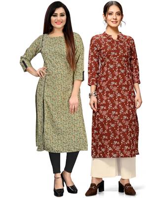 Green printed cotton ethnic-kurtis 1