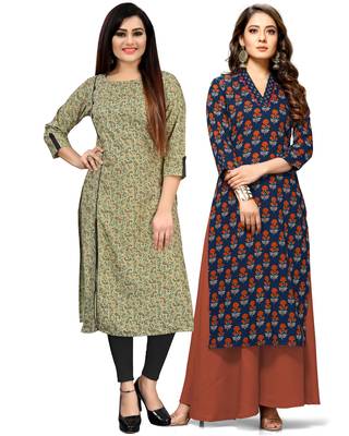 Green printed cotton ethnic-kurtis 1