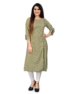 Green printed cotton ethnic-kurtis 2
