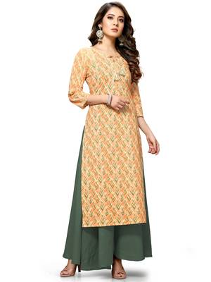 Green printed cotton ethnic-kurtis 4