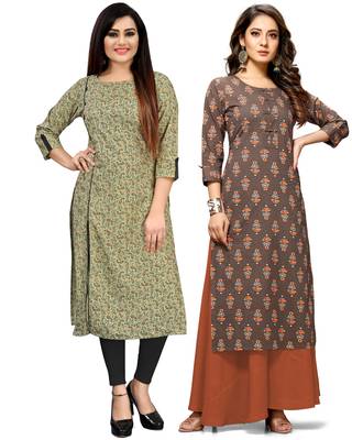Green printed cotton ethnic-kurtis 1