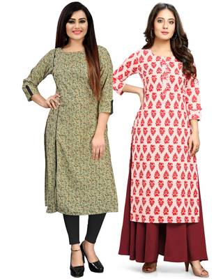 Green printed cotton ethnic-kurtis 1