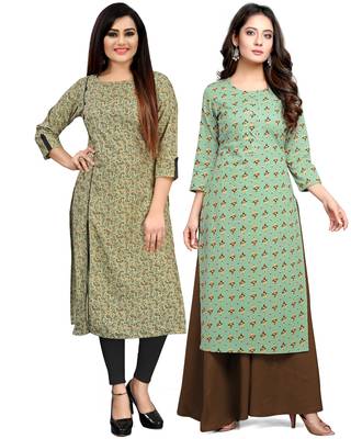 Green printed cotton ethnic-kurtis 1