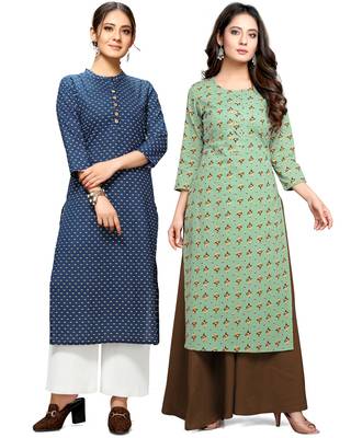 Blue printed cotton ethnic-kurtis 1