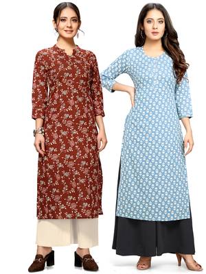 Maroon printed cotton ethnic-kurtis 1