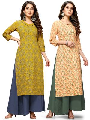 Green printed cotton ethnic-kurtis 1