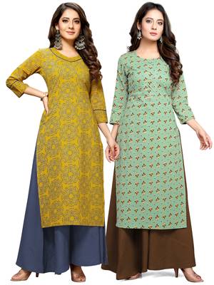 Green printed cotton ethnic-kurtis 1